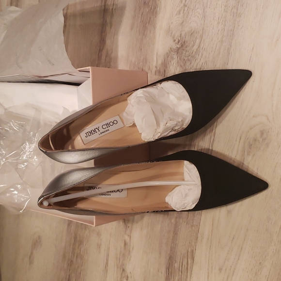 Jimmy choo size 39 color sliver and black suede and leather - Picture 1 of 7